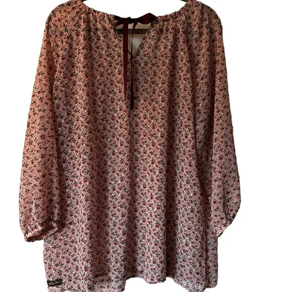 Matilda Jane Clothing blouse, pink with floral embroidery. Size XL - Picture 5 of 11